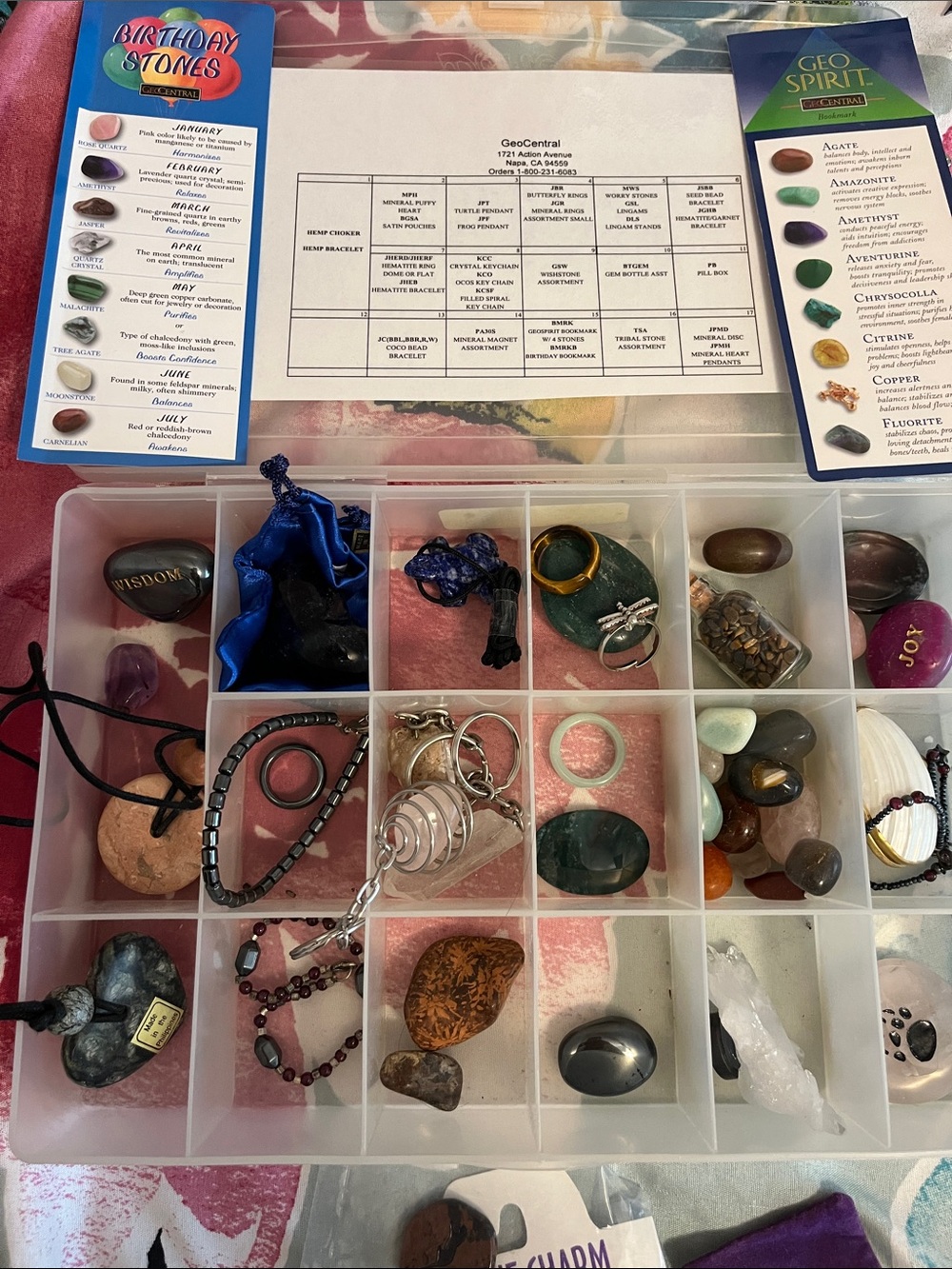 GeoCentral Rock Set Labeled Compartment Organizer with Printed Inventory Sheet